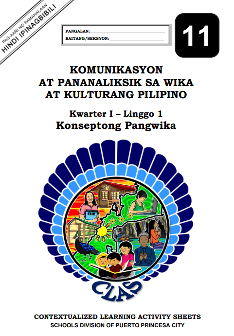 Komunikasyon at Pananaliksik sa Wika at Kulturang Pilipino 11 - Unang Markahan